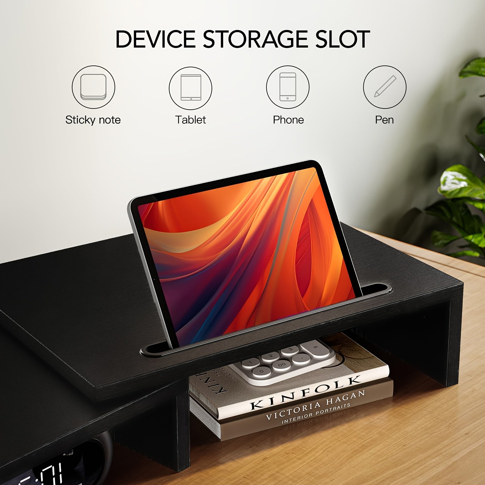 Adjustable Dual Monitor Stand with Storage (2-Slot)-1