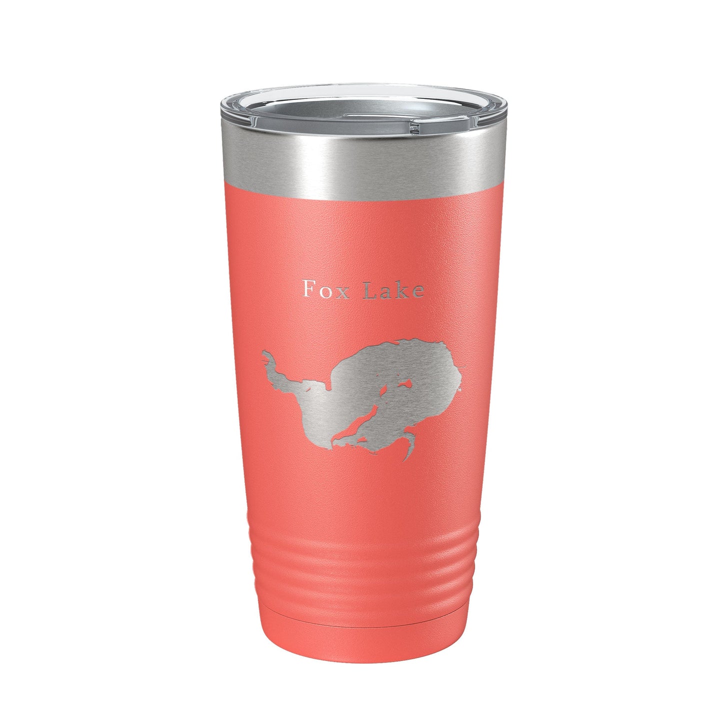Fox Lake Map Tumbler Travel Mug Insulated Laser Engraved Coffee Cup Wisconsin 20 oz-20