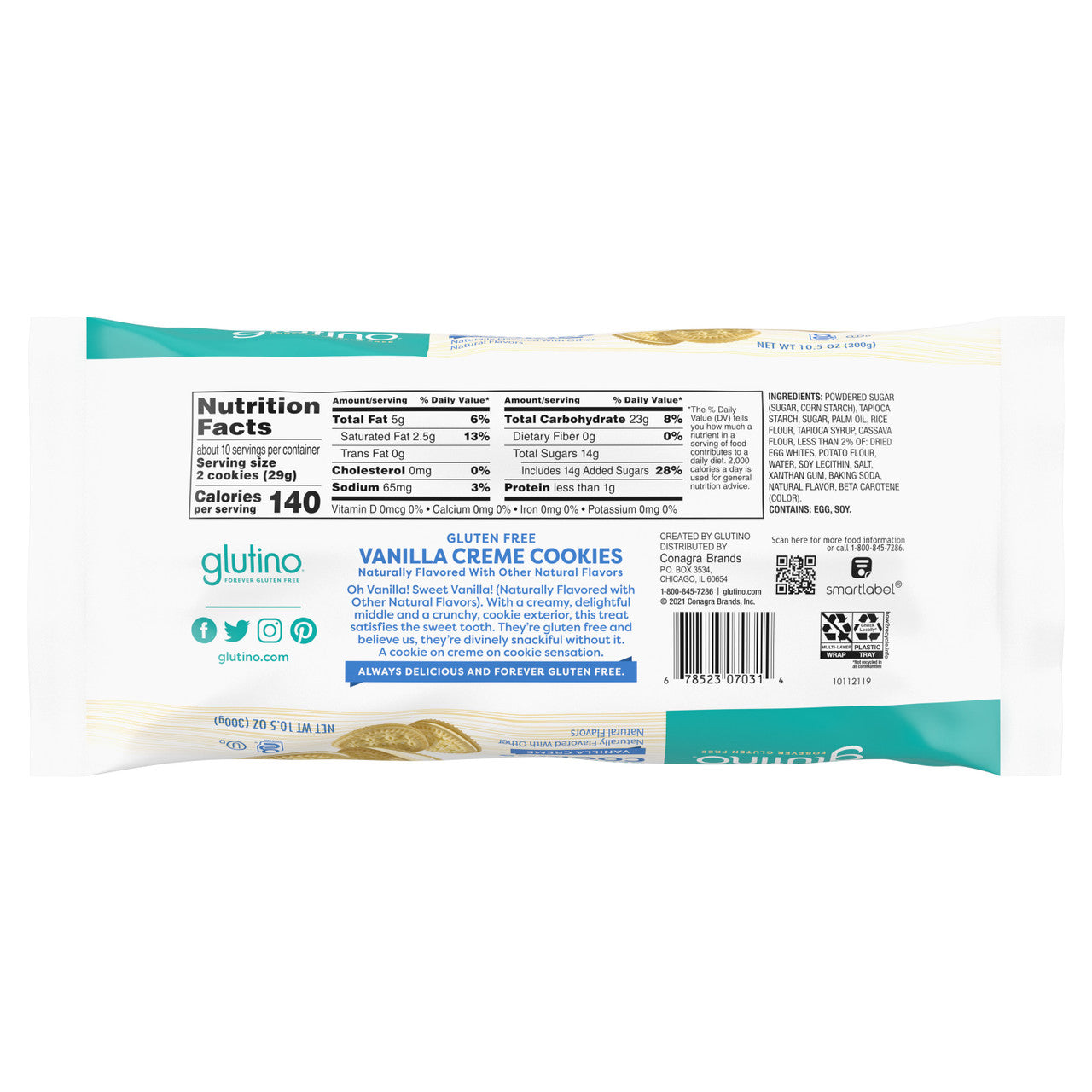 Glutino Vanilla Creme Cookies (12x10.6 Oz)-3