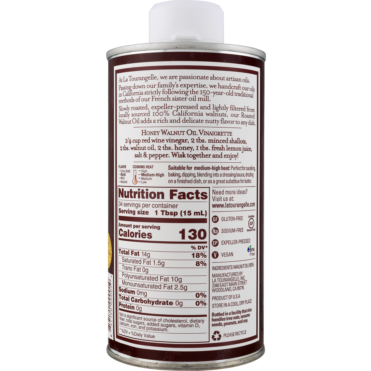 La Tourangelle Roasted Walnut Oil (6x500ML )-4