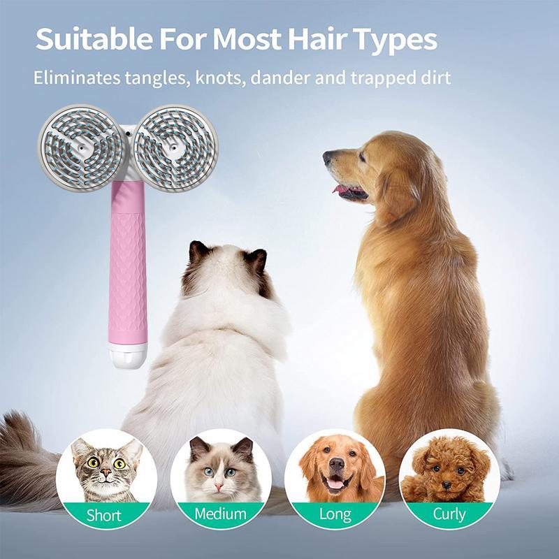 Pet Cat Brush Dog Slicker Brush Double-Headed Negative Ion One-Button Self Cleaning Pet Hair Removal-2