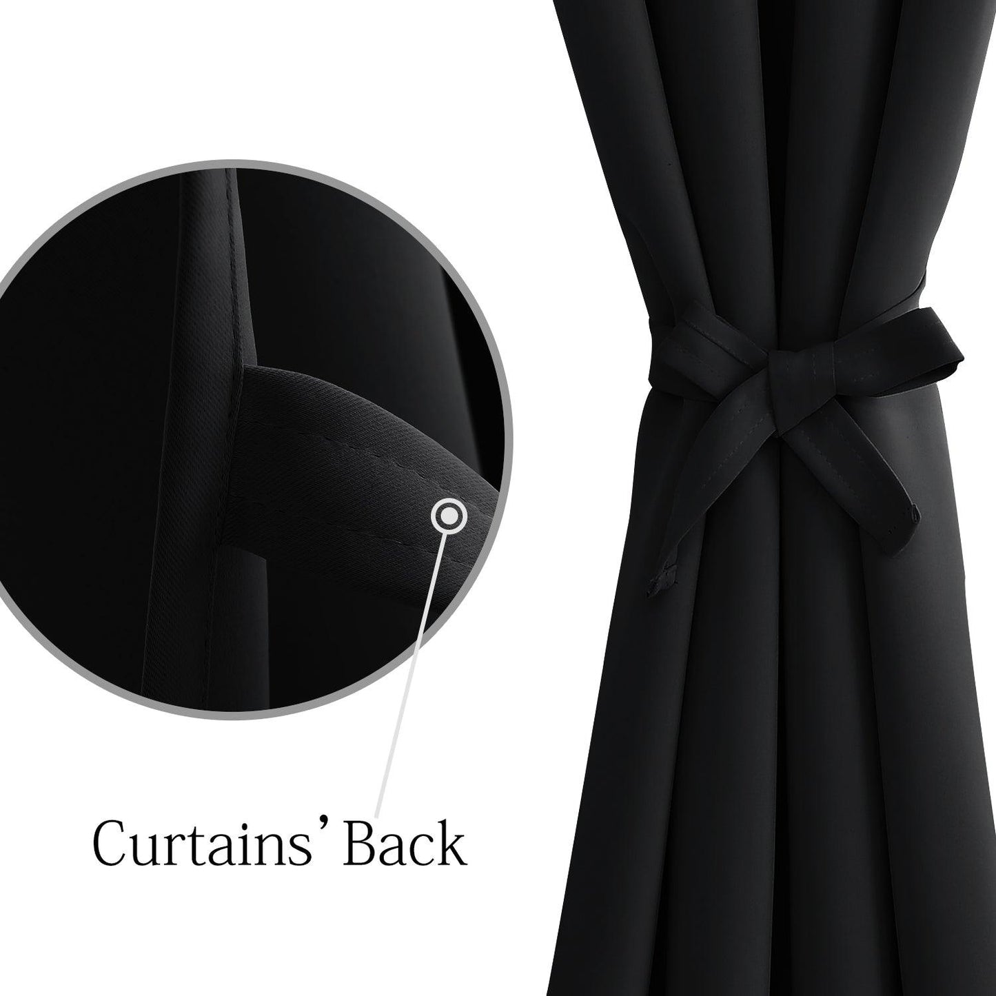 DWCN Blackout Curtains with Tiebacks, Set of 2 Panels-2