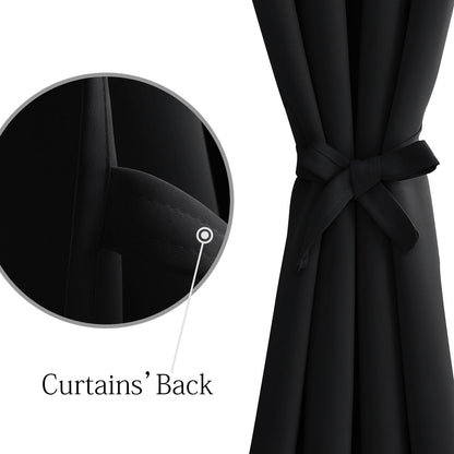 DWCN Blackout Curtains with Tiebacks, Set of 2 Panels-2