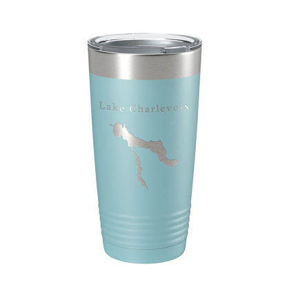 Lake Charlevoix Map Tumbler Travel Mug Insulated Laser Engraved Coffee Cup Michigan 20 oz-13