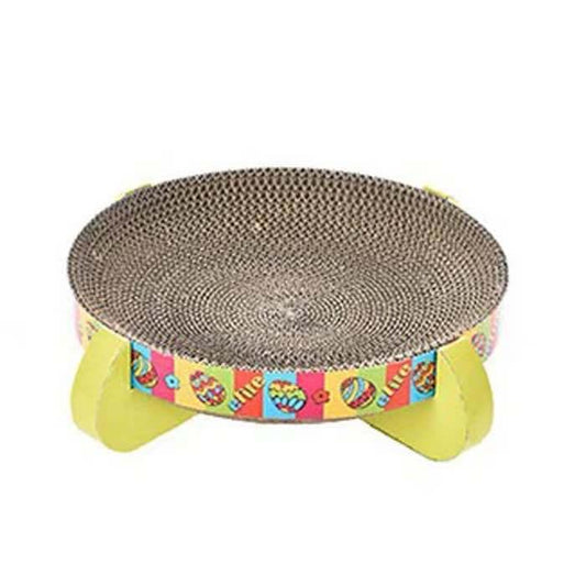 Round Cat Scratch Lounge - Interactive Corrugated Paper Toy For Cats-0
