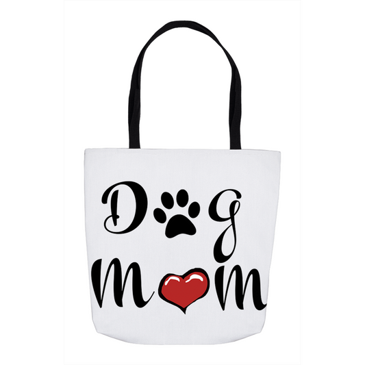 Dog Mom White Tote-0