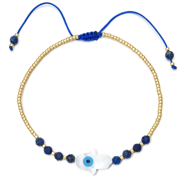 Hamsa Evil Eye Beaded Bracelet-4