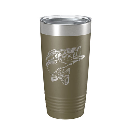 Bass Fishing Tumbler Angler Travel Mug Insulated Laser Engraved Coffee Cup Gift 20 oz-21