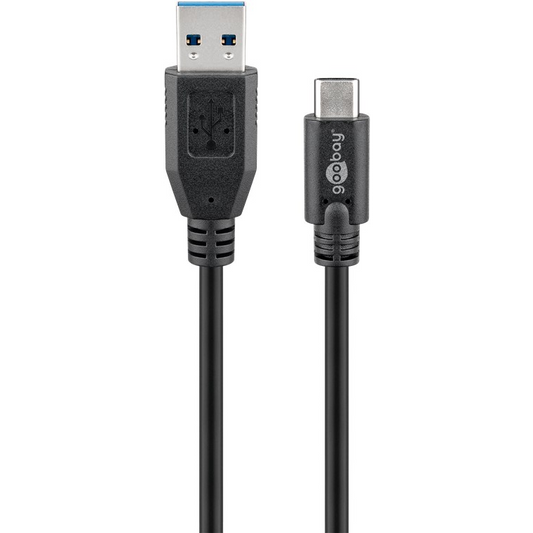 Cablu de date USB 3.0 la USB-C, Goobay, 5 Gbit/s, 3 m, Negru (73141)-0