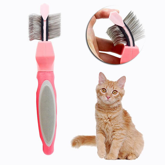 Gentlegroom Pet Self-Cleaning Hair Brush - Double-Sided Soft Comb-0