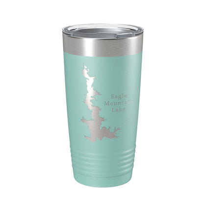 Eagle Mountain Lake Map Tumbler Travel Mug Insulated Laser Engraved Coffee Cup Texas 20 oz-12