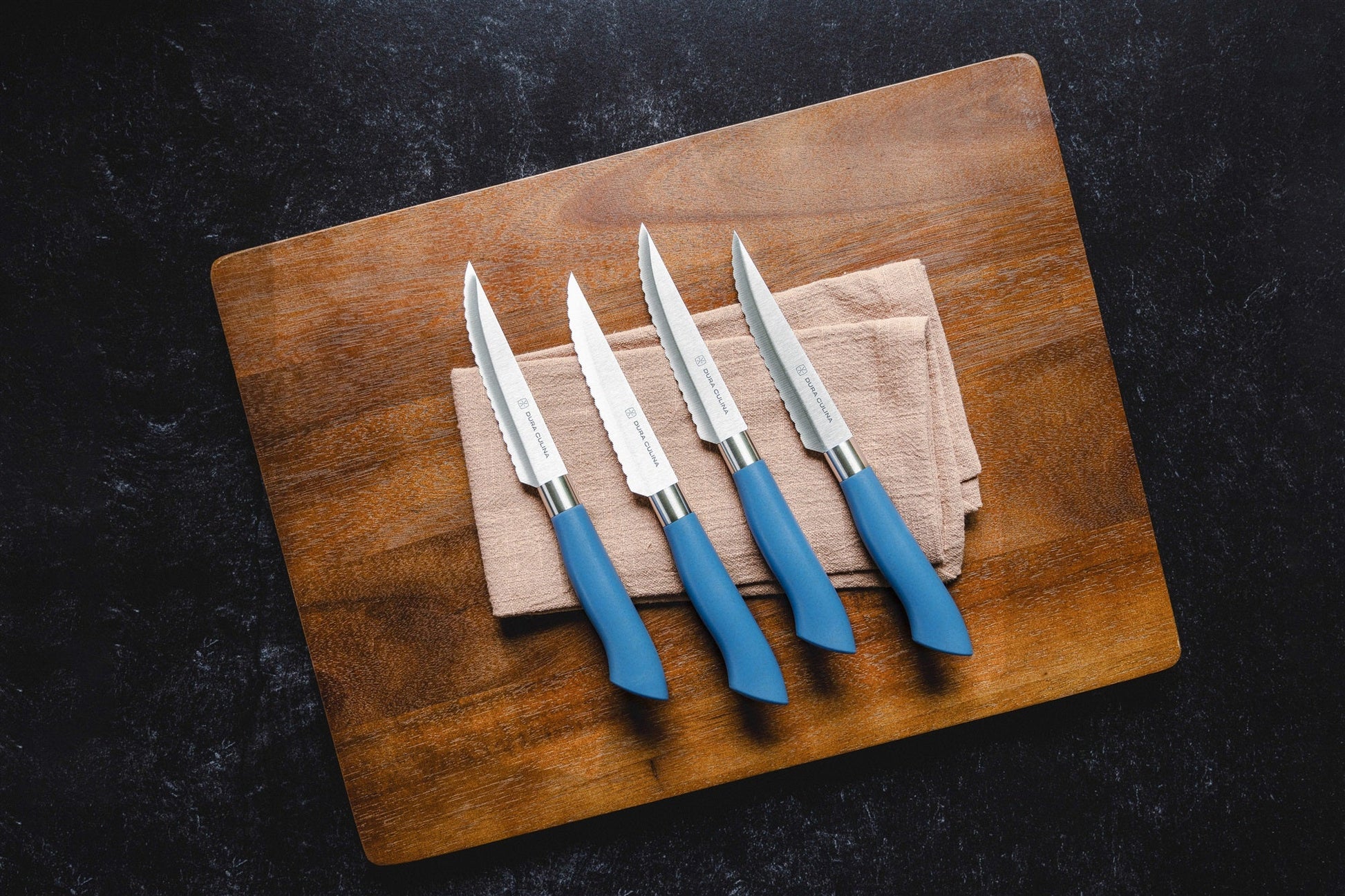 EcoCut 4 Piece Steak Knife Set, Blue-3