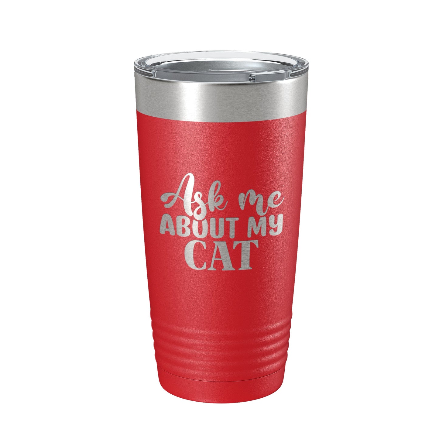 Ask Me About My Cat Tumbler Travel Mug Funny Cat Lover Gift Insulated Laser Engraved Coffee Cup 20 oz-10
