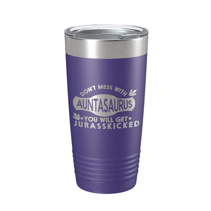Auntasaurus Tumbler Funny Aunt Gift Travel Mug Jurassic Insulated Laser Engraved Coffee Cup Dinosaur 20 oz-15