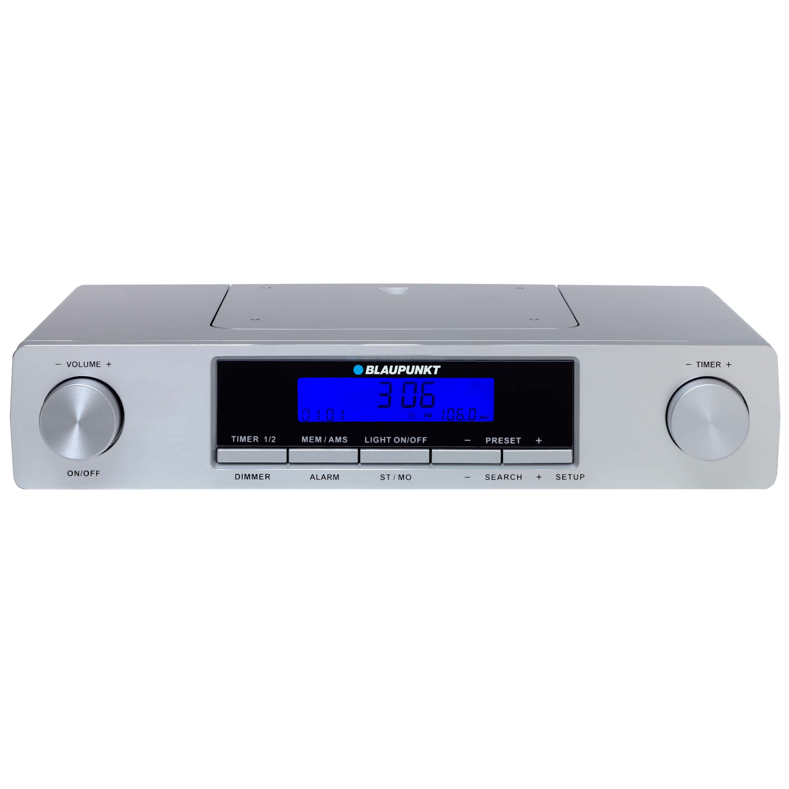 Ceas cu radio BlauPunkt KR12SL, FM, LCD, Argintiu (KR12SL)-0