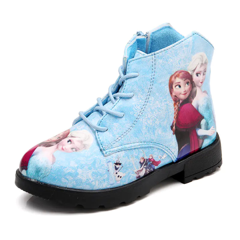 Frozen Princess Cotton Boots for Girls, Cartoon Snow Boots