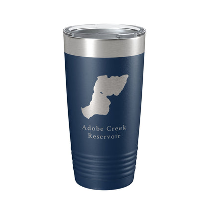 Adobe Creek Reservoir Tumbler Lake Map Travel Mug Insulated Laser Engraved Coffee Cup Colorado 20 oz-8