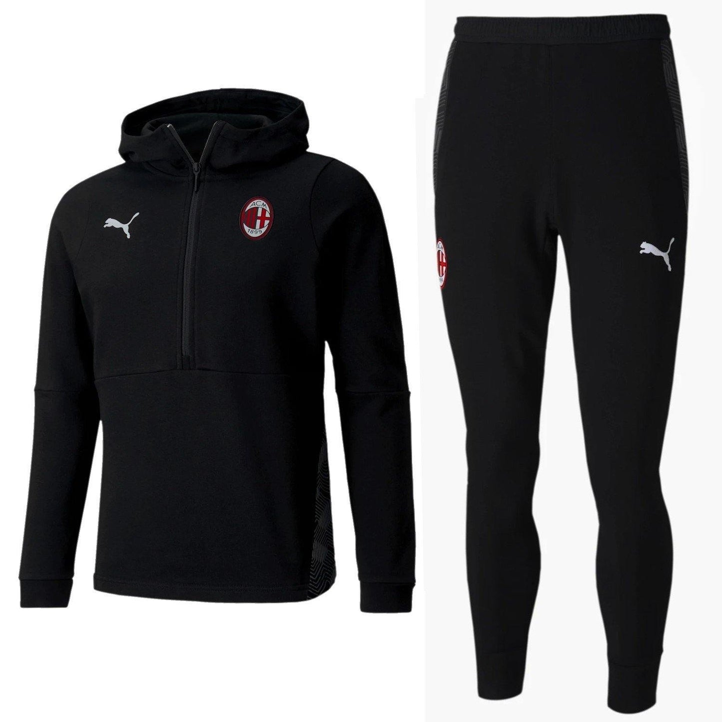 AC Milan black Casual hooded presentation tracksuit 2020/21 - Puma-0