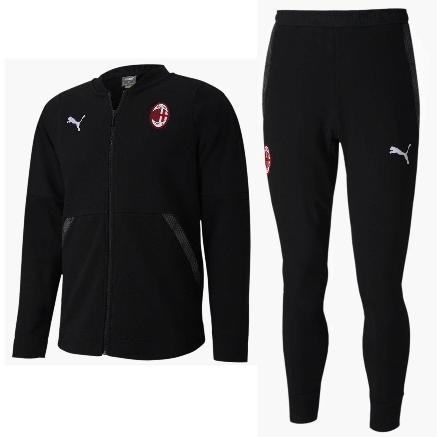 AC Milan black Casual presentation Soccer tracksuit 2020/21 - Puma-0