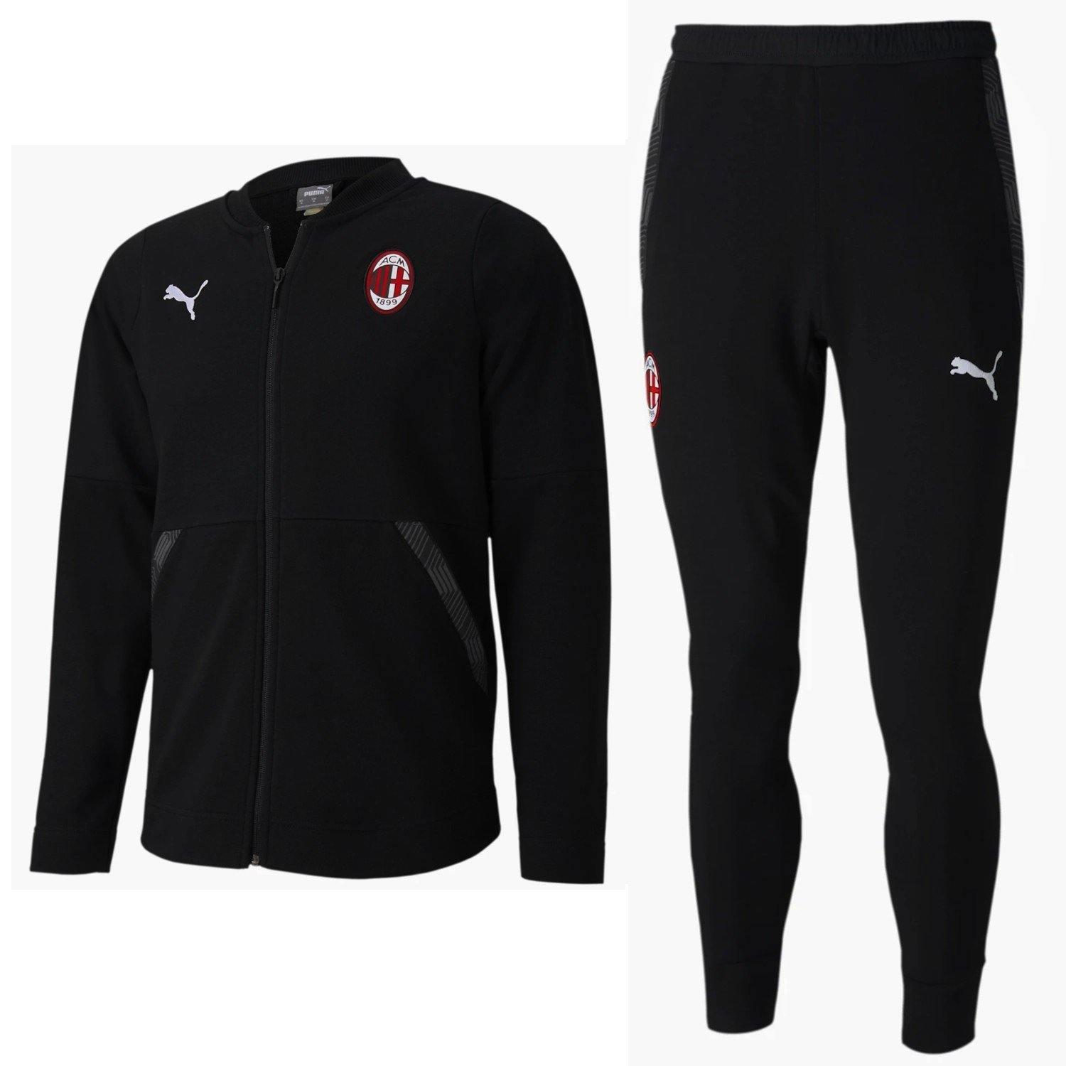 AC Milan black Casual presentation Soccer tracksuit 2020/21 - Puma-0