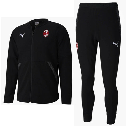 AC Milan black Casual presentation Soccer tracksuit 2020/21 - Puma-0