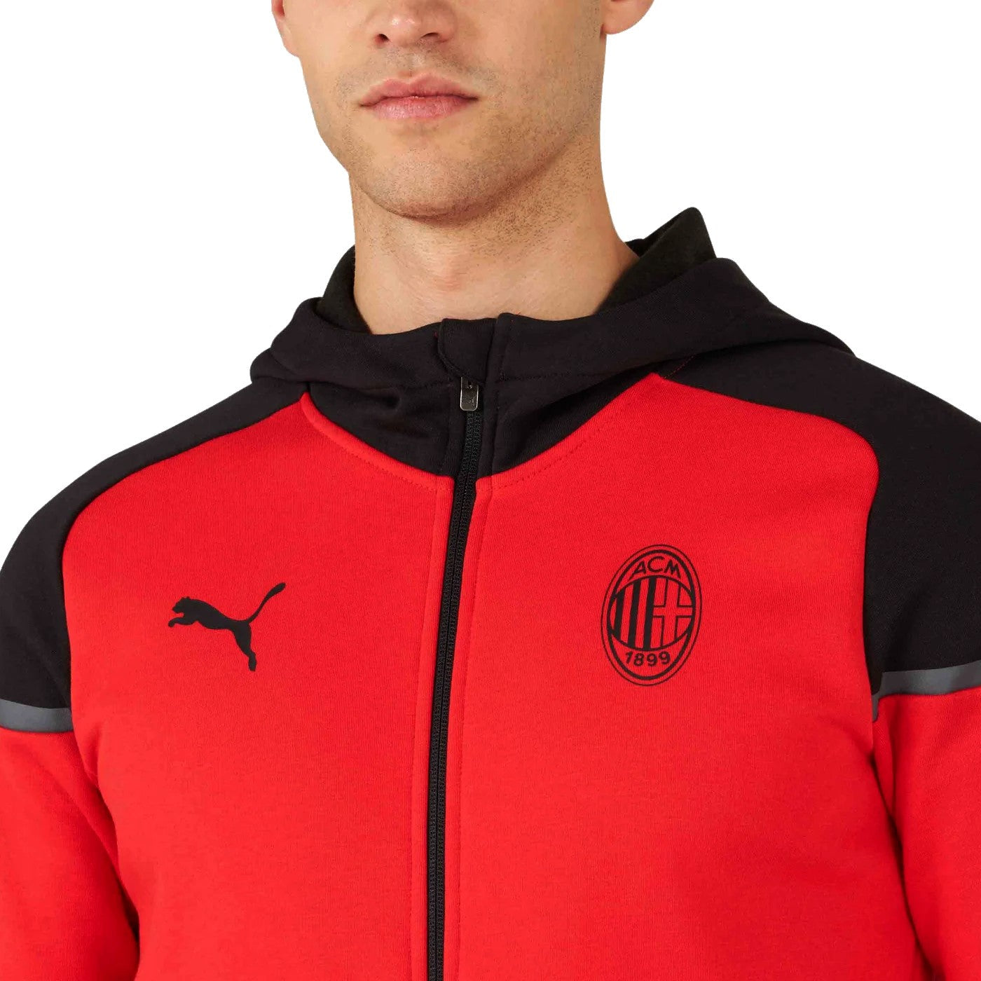 AC Milan Casual hooded presentation tracksuit 2023/24 red/black - Puma-3