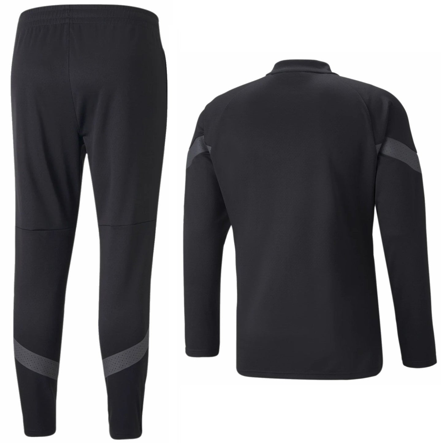 AC Milan soccer black training bench tracksuit 2022/23 - Puma-1