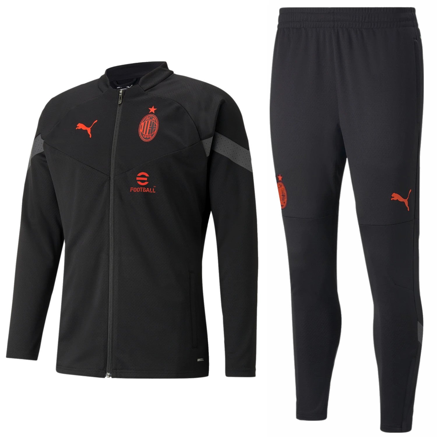 AC Milan soccer black training bench tracksuit 2022/23 - Puma-0