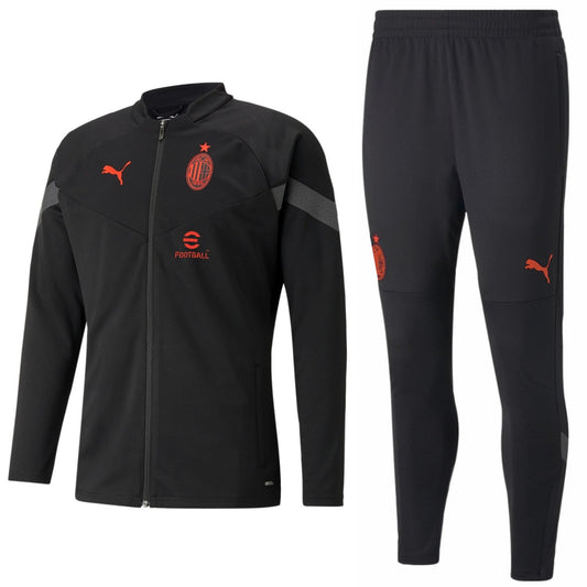 AC Milan soccer black training bench tracksuit 2022/23 - Puma-0