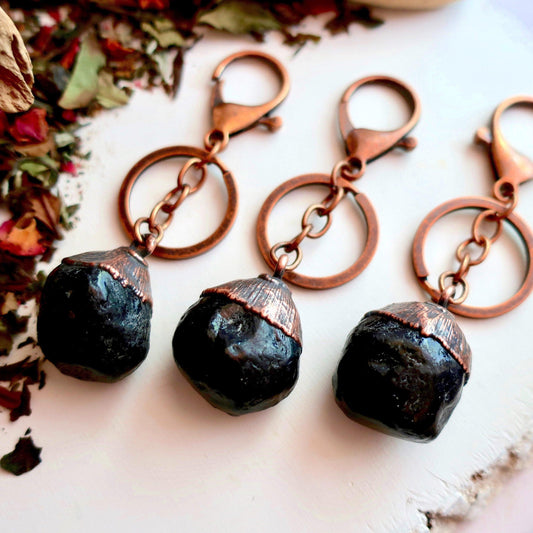 Apache Tear Copper Keychain - Boho | Handmade by Blackbird & Sage-0