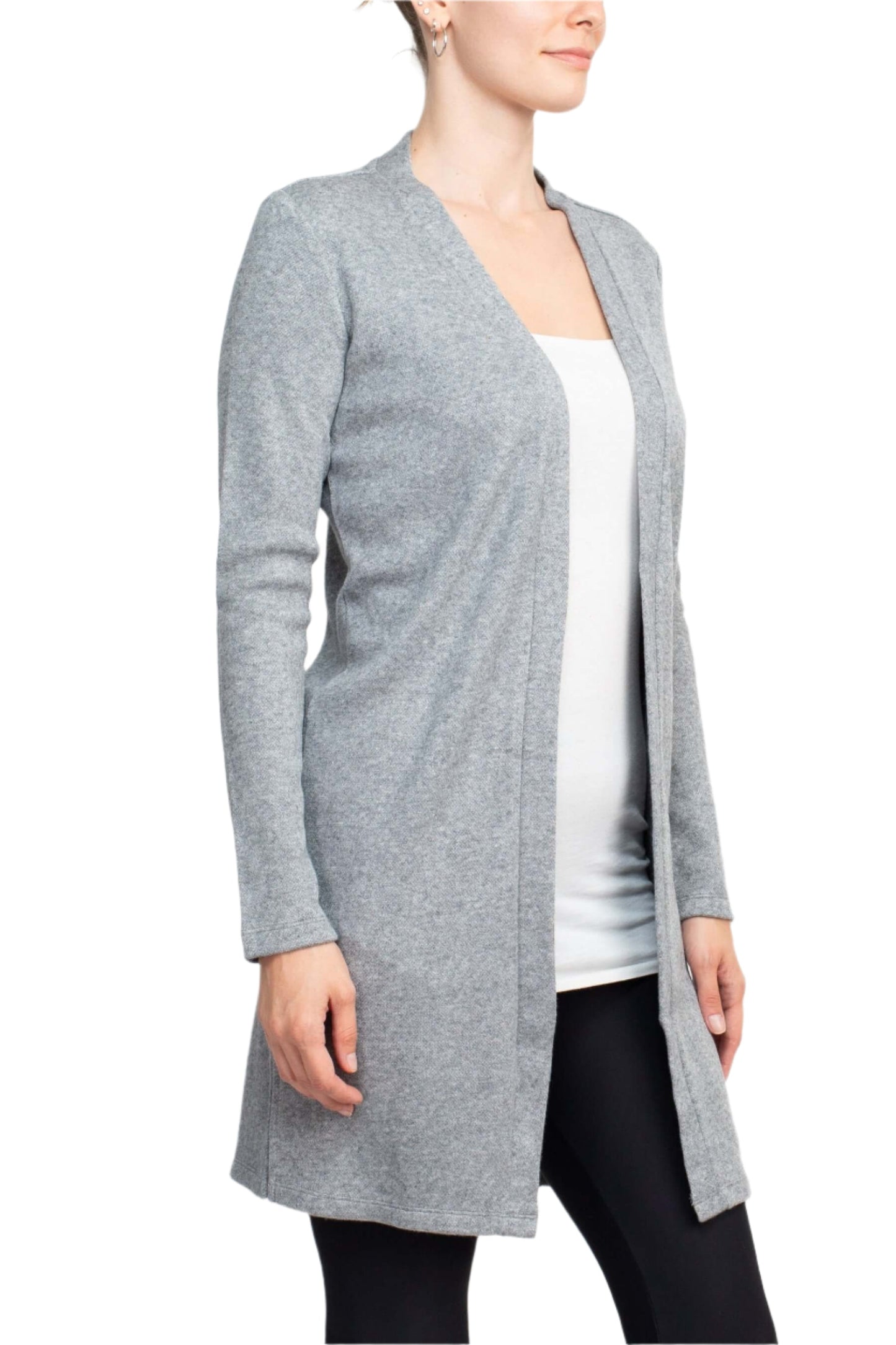 Adyson Parker Open Front Long Sleeve Long Bodied Slit Side Knit Long Cardigan-1