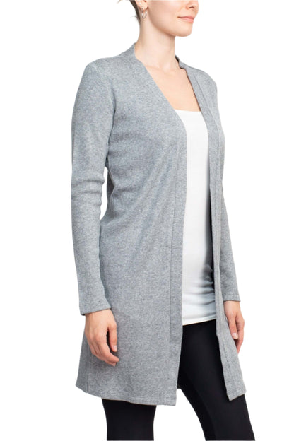 Adyson Parker Open Front Long Sleeve Long Bodied Slit Side Knit Long Cardigan-1