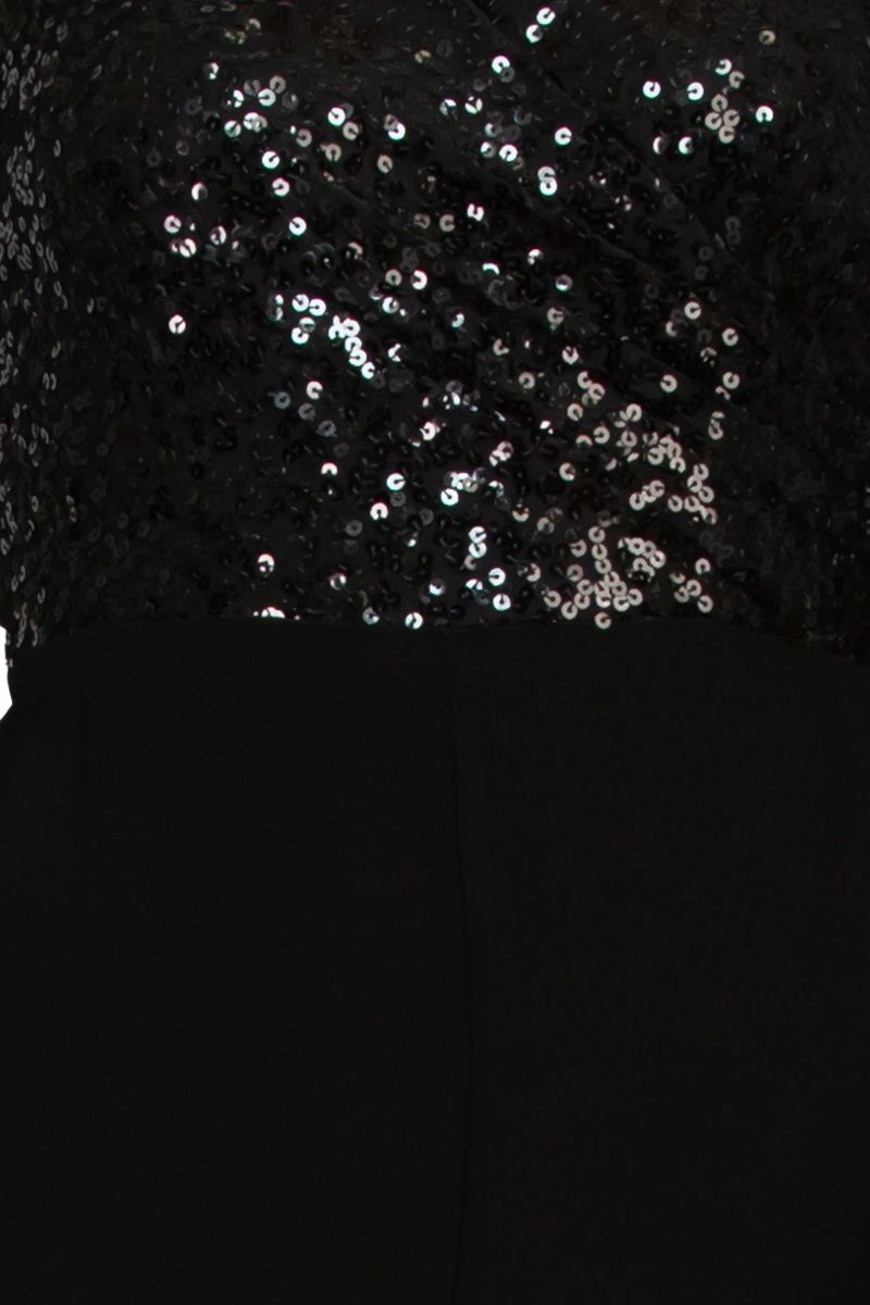 Adrianna Papell Sequin Faux Wrap V-Neck Jumpsuit-4