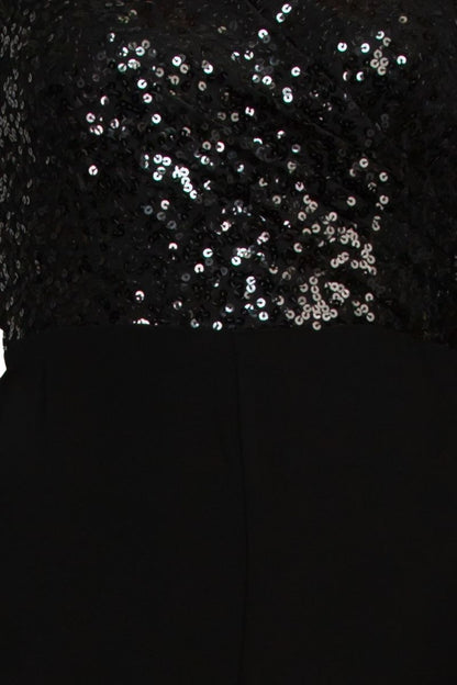 Adrianna Papell Sequin Faux Wrap V-Neck Jumpsuit-4