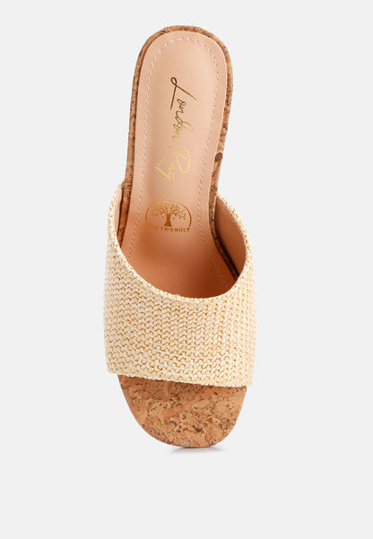 Addie Raffia Slip On Sandals-3