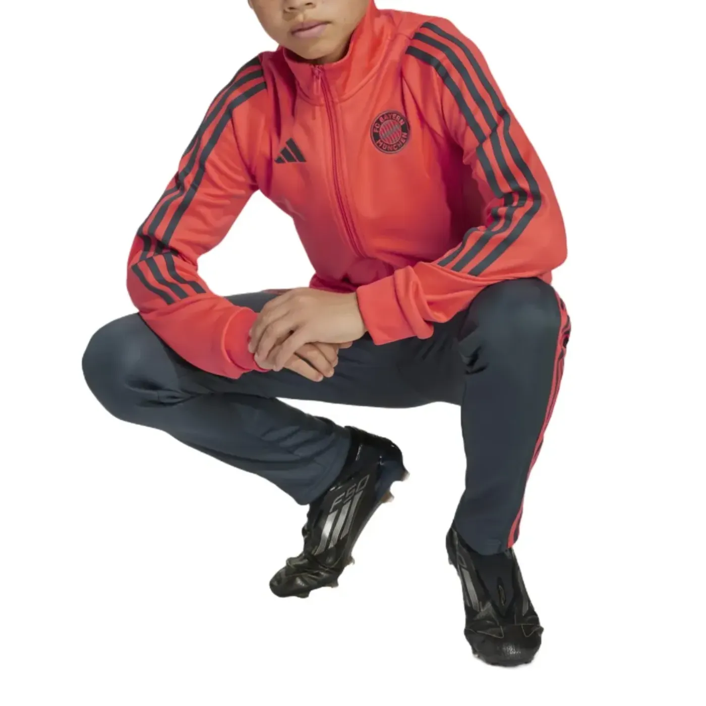 Kids - Bayern Munich Training Presentation Bench Tracksuit 2025/26 - Adidas-4