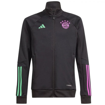 Kids - Bayern Munich black training bench tracksuit 2023/24 - Adidas-4