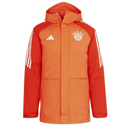 Bayern Munich soccer light red parka down jacket 2024 - Adidas-0