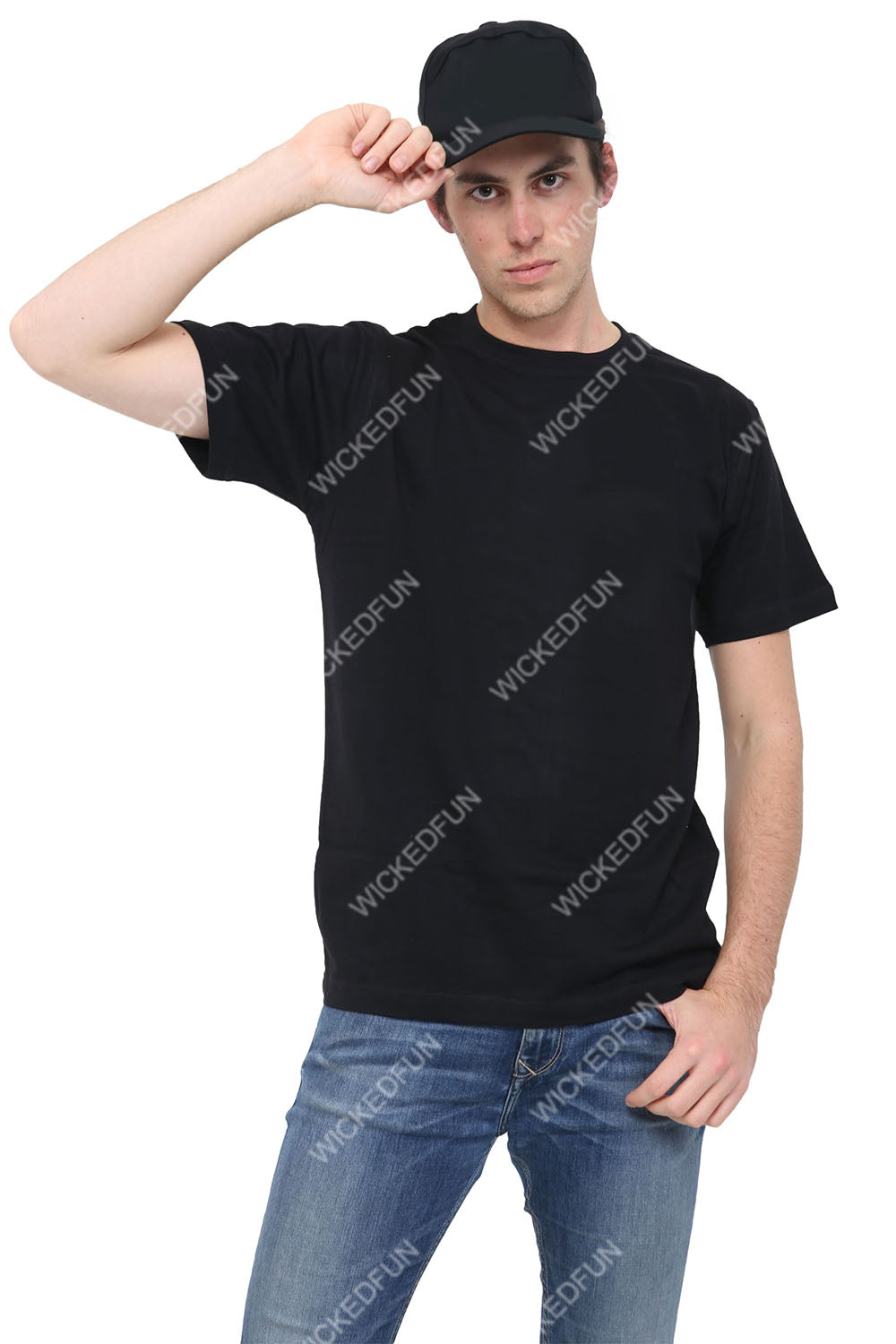 Active Star Men Black Crew Neck T-Shirt-0