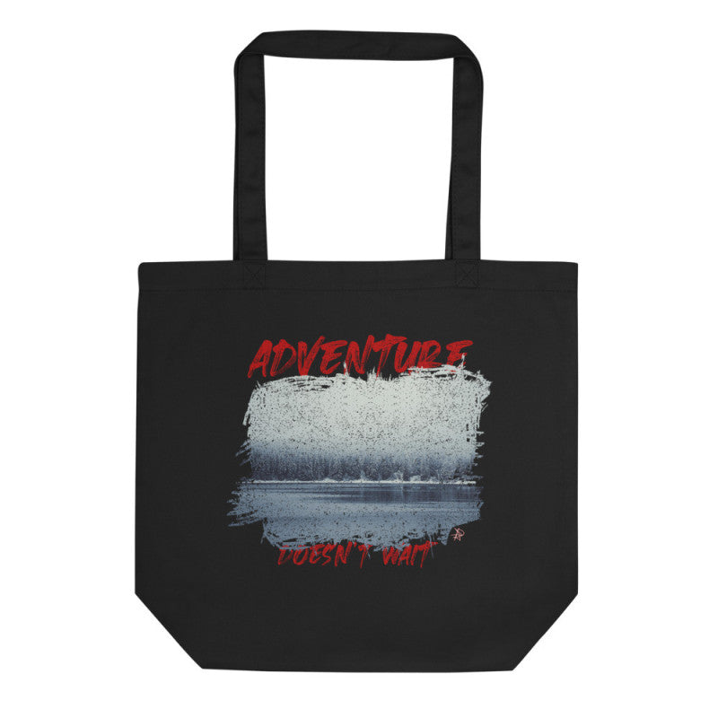Adventure Doesn't Wait Lake Scene Organic Tote Bag-0