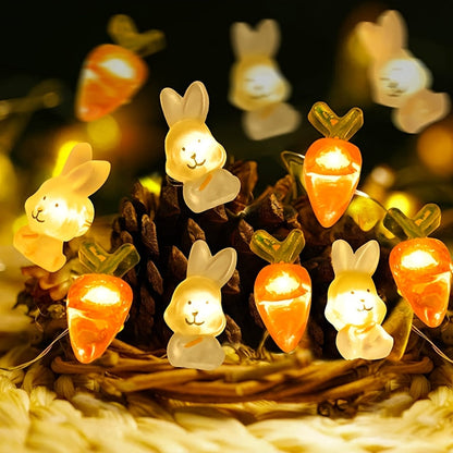 LED Copper Wire Rabbit Carrot Light String-3