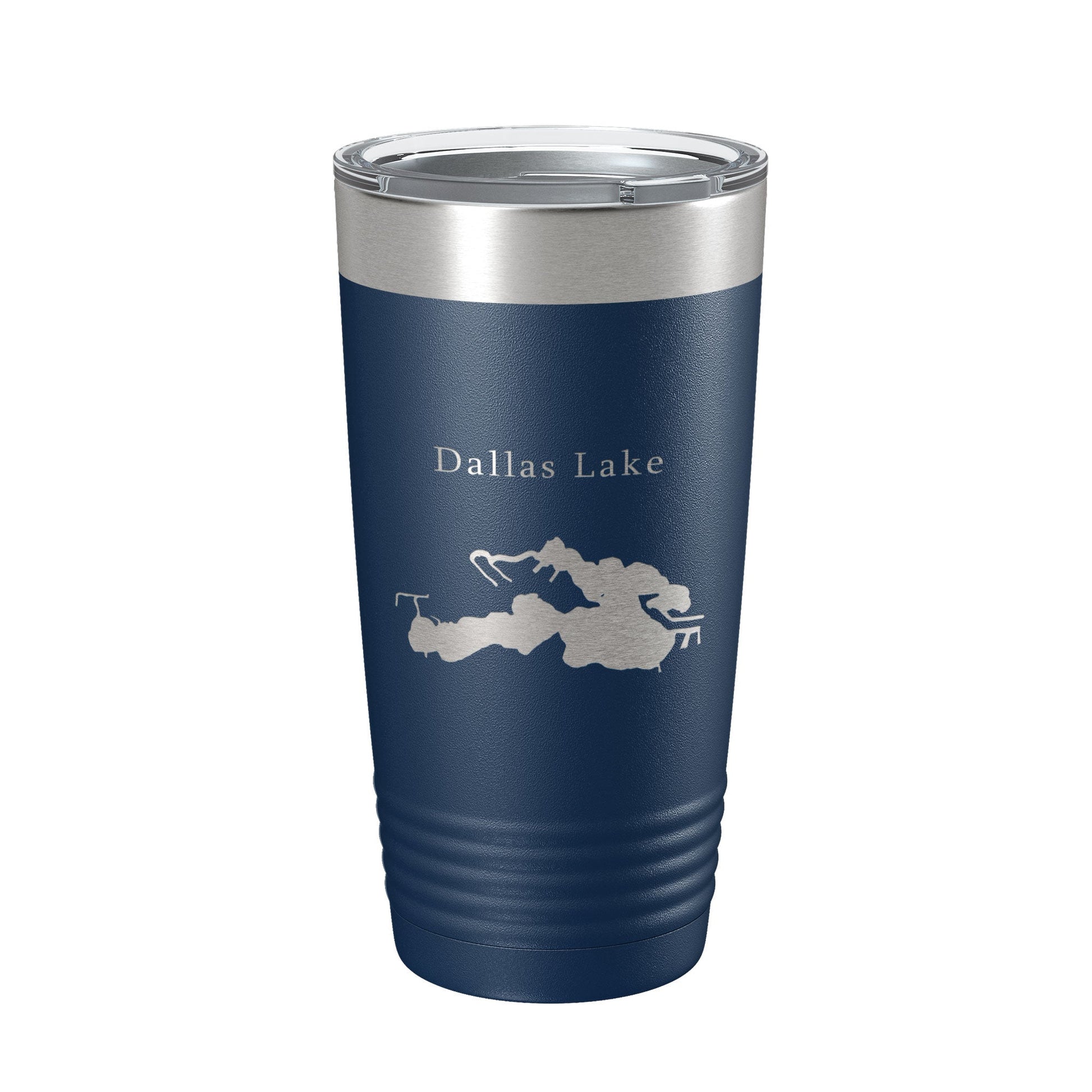 Dallas Lake Map Tumbler Travel Mug Insulated Laser Engraved Coffee Cup Indiana 20 oz-2
