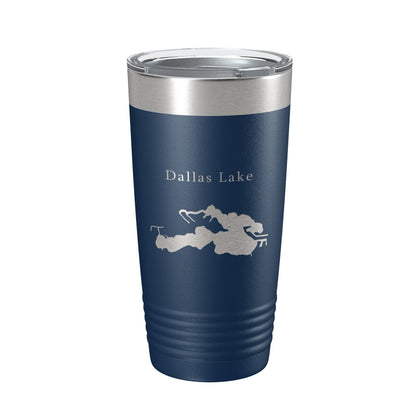 Dallas Lake Map Tumbler Travel Mug Insulated Laser Engraved Coffee Cup Indiana 20 oz-8