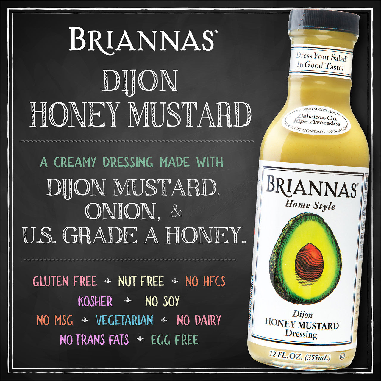 Brianna's Home Style Salad DressingHoney Mustard Dijon (6x12Oz)-3