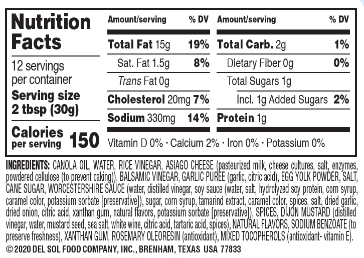 Brianna's Asiago Caesar Salad Dressing (6x12Oz)-2