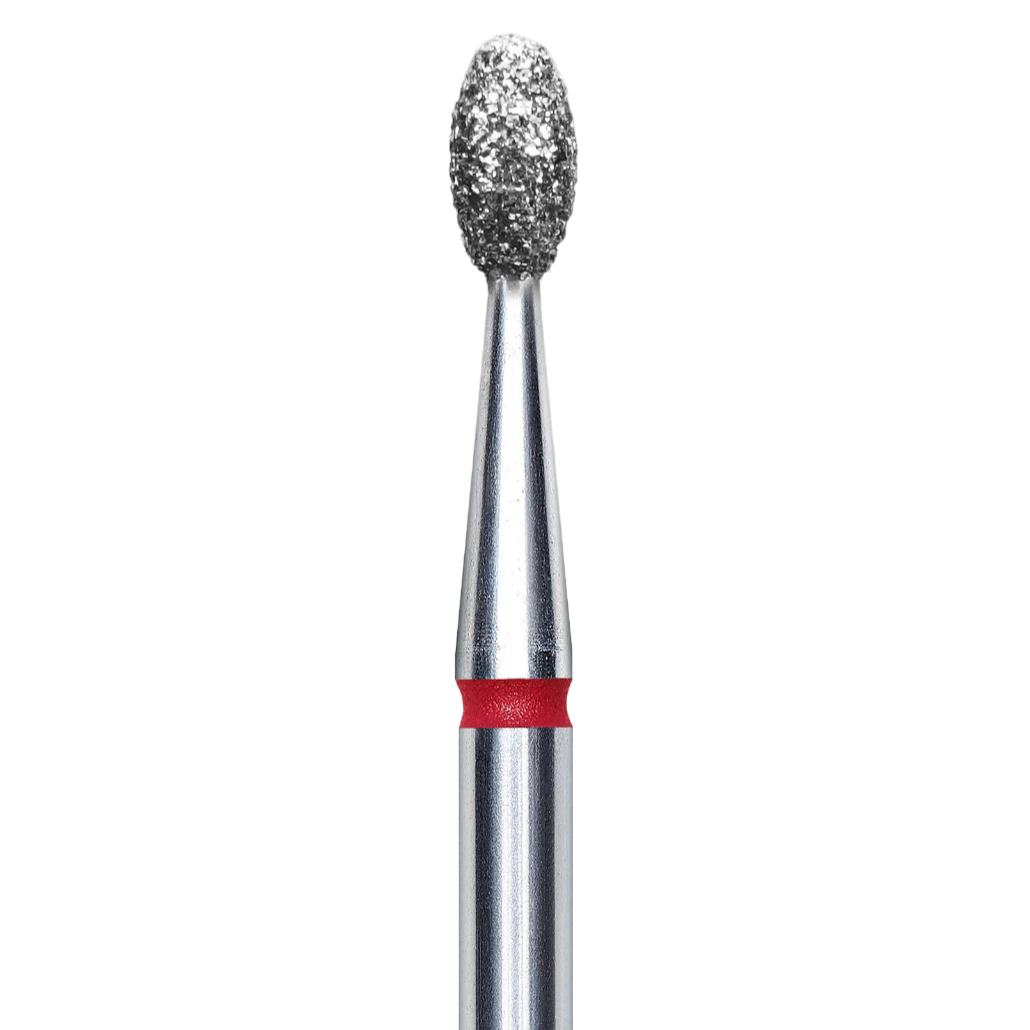 DIAMOND NAIL DRILL BIT, "OLIVE", RED, HEAD DIAMETER 2.5 MM/WORKING PART 5 MM (FA130R025/5) - STALEKS™-1