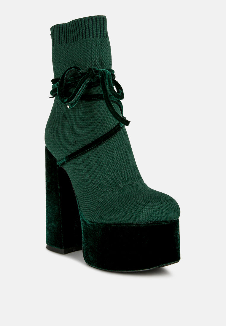 After Pay High Heel Velvet Knitted Boot-2