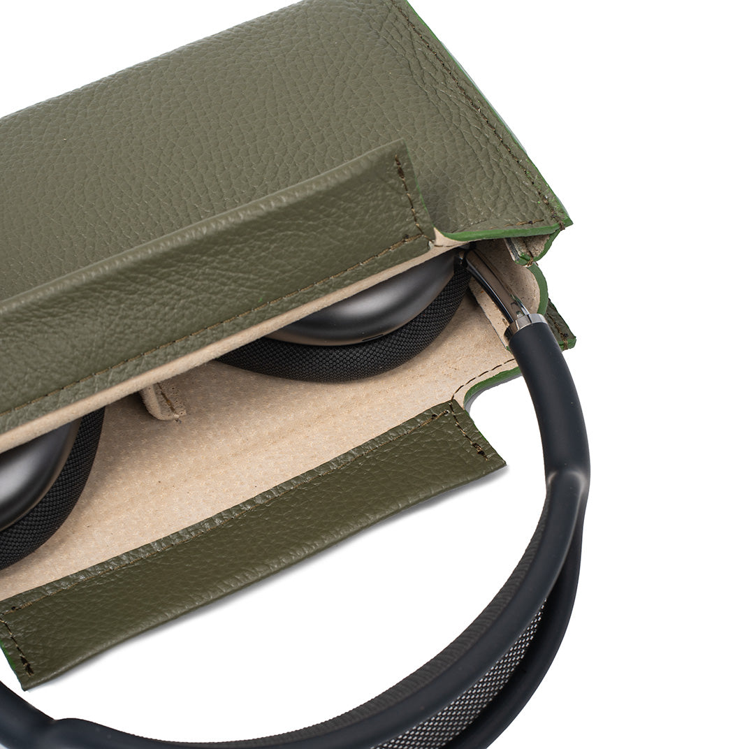 Leather Case for AirPods Max - The Minimalist 3.0 (Olive Green)-1