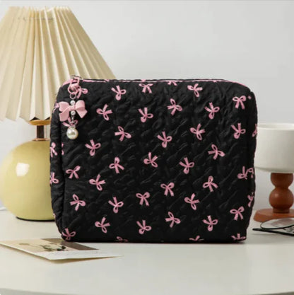 Large Bow Clutch Cosmetic Bag