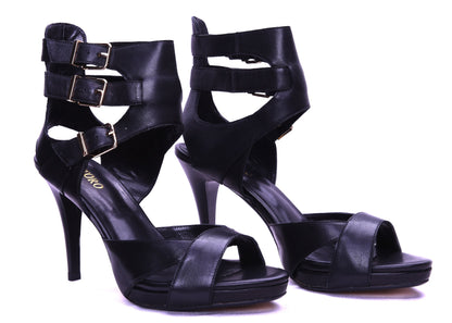Amelia - Black High Heel Sandals-0
